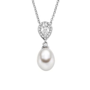 Viventy Anhänger mit Kette mit Süßwasserperle & 16 Zirkonia