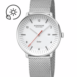 Mondaine Doppio Solar, Edelstahl, 41 mm