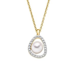 Viventy Anhänger mit Kette mit Süßwasserperle & 23 Zirkonia